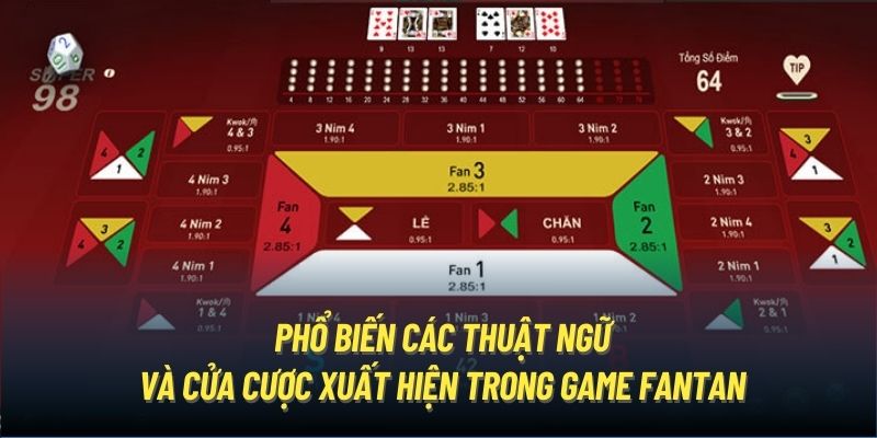 Phổ biến các thuật ngữ và cửa cược xuất hiện trong game Fantan